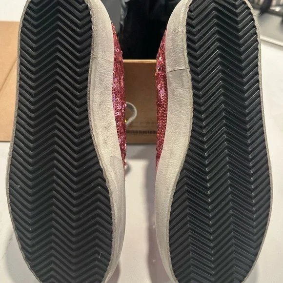 Golden Goose Pink Glitter Sneakers with Gray Star - Picture 7 of 9